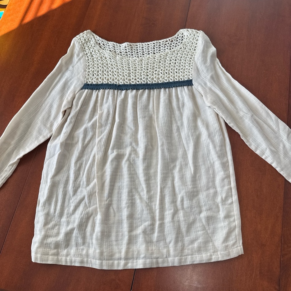 Secrets of Charm White Crochet Blouse